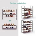 thumbnail image 5 of Simple Assembly 5 Tiers Non-woven Fabric Shoe Rack with Handle Dark Brown, 5 of 7