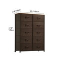 thumbnail image 5 of DEXTRUS 10-Drawer Fabric Dresser for Adults, Storage Tower with Wooden Top and Front, Brown, 5 of 5