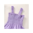 thumbnail image 4 of Qmyliery Baby Girls 2Pcs Summer Outfits, Sweet Smocked Strap Romper with Headband, 4 of 8
