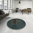 thumbnail image 3 of Ahgly Company Indoor Square Contemporary Dark Slate Gray Green Abstract Area Rugs, 6' Square, 3 of 6