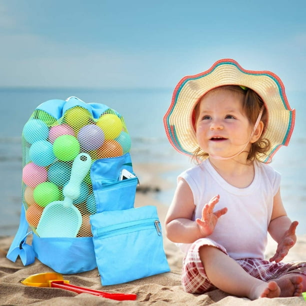 Bolso del juguete de la playa de los 48 24cm bolso grande plegable de la malla mochila de la playa del nino Bodega Aurrera en linea