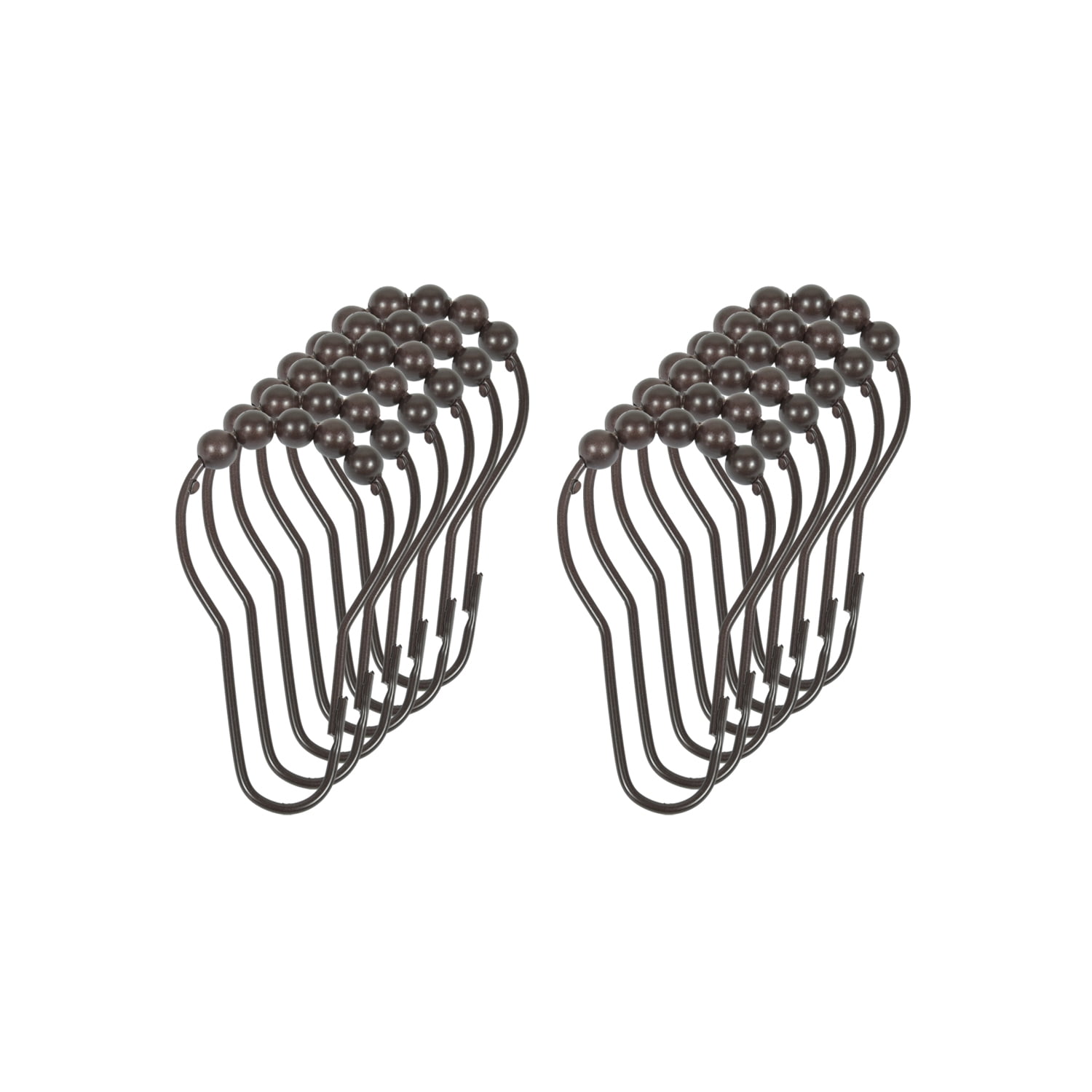 Mainstays, Shower Curtain Rollerball Hooks, Bronze, 12Piece/Set, 100% Iron