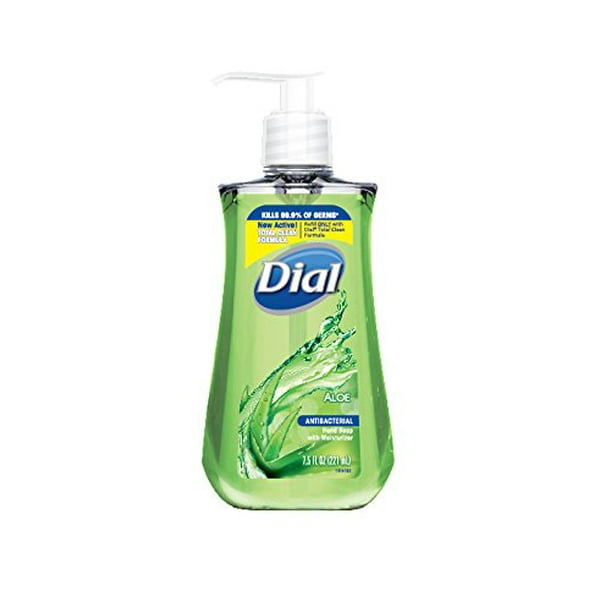 Dial Antibacterial Liquid Hand Soap, Aloe, 7.5 Ounce (Pack of 12