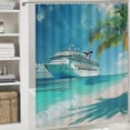 thumbnail image 6 of Orinice Palm Tree Bathroom Decor Set with Hooks, Colorful Luxurious Graphic Print Polyester Fabric Shower Curtain, Chic Modern Design, Waterproof and Easy to Install 60x72, 6 of 7