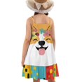 thumbnail image 2 of Uourmeti Dinosaur Dresses for Kids Girls Cute Sundress Sleeveless Summer Spring Cartoon Dress Causal A Line Tank Shift Midi Dress 3-14Years Old, 2 of 7