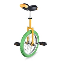 Yescom 16 Inch Wheel Outdoor Unicycle Balance Training for Adults Teenagers Kids, Yellow & Green