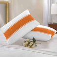 thumbnail image 2 of Lumbar Pillow Covers 20x12 Inch Set of 2, Orange Solid Color Texture Waterproof Outdoor Pillow Covers, Simple Orange Stripes Decorative Cushion Pillowcases for Couch, Sofa, Bed, Garden, Patio, 2 of 9