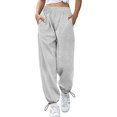 thumbnail image 2 of Sngxgn Womens Mid-Rise Stretch Pants Casual Work Pants(Grey,XXL), 2 of 8