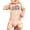 Peach Bodysuit, variant on Floral Little Sister Bodysuit for Baby Girls Spring Baby Reveal Flowers Boho New Baby One-Piece Peach Bodysuit 12 Months