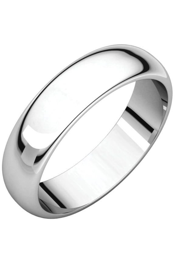 Platinum 5mm Half Round Band - Size 11
