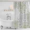 thumbnail image 4 of Sage Green White Waterproof Fabric Shower Curtain,Abstract Grey Chrysanthemum Flower Waterproof Fabric Shower Curtain for Bathroom Curtains Bathtubs Hotel Shower Curtains with 12 Hooks Small 36x72in, 4 of 8