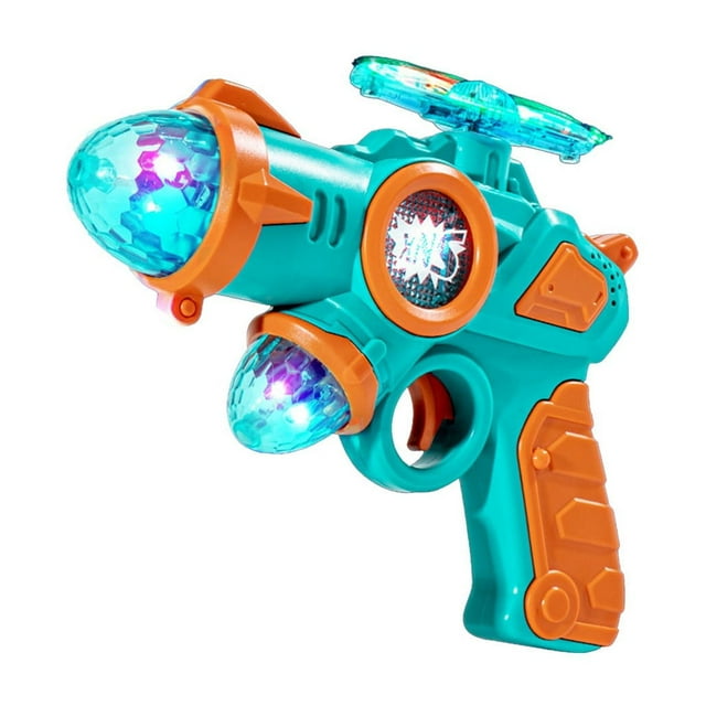 LED Projection Light Gun with Sound Effects, Rotating Toy for Kids, Outdoor Role-Play Adventure Blaster