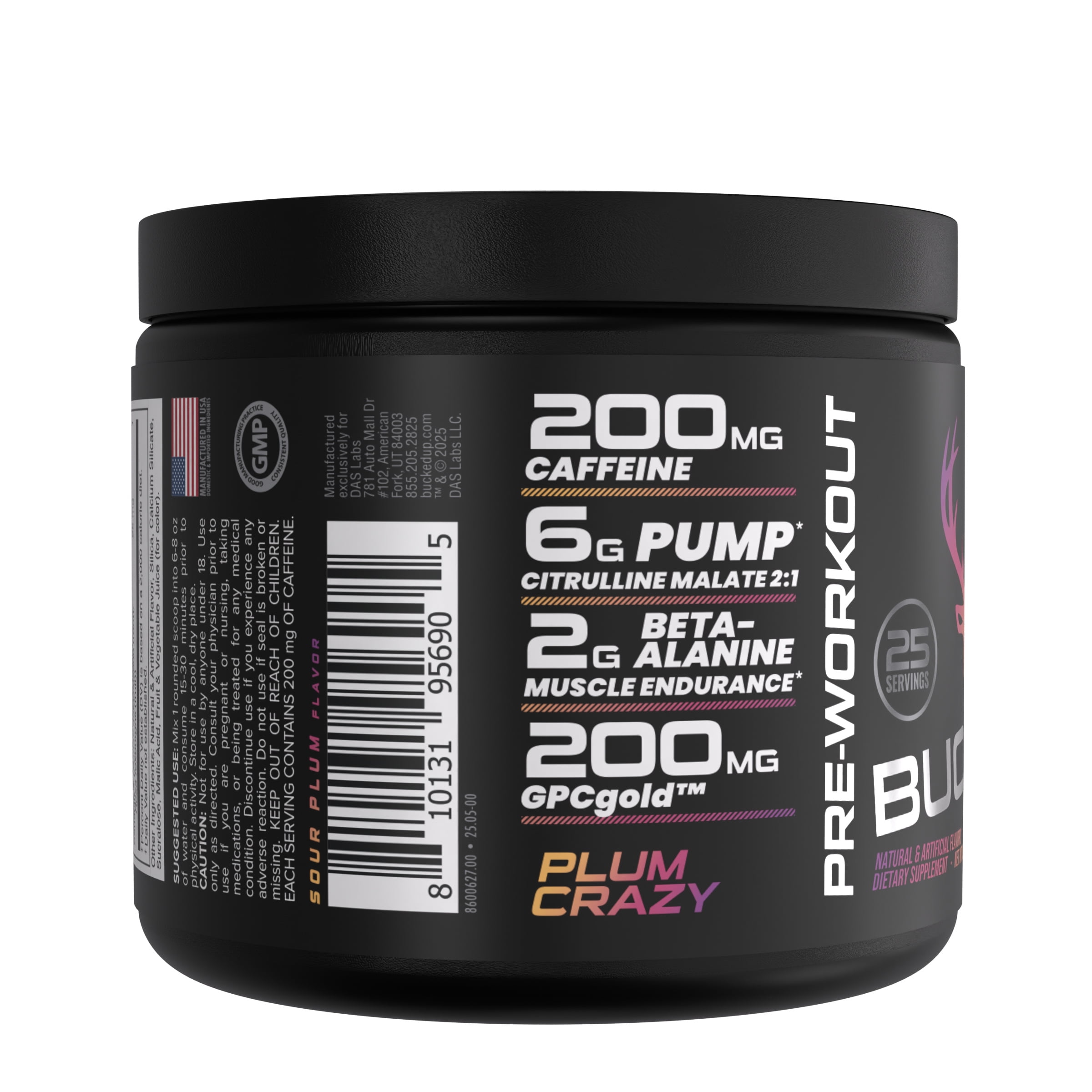 Bucked Up Preworkout Supplement Plum 25 Serve