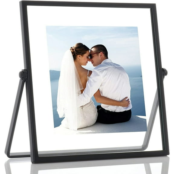 4x4 Black Metal Easel Float Picture Frame