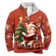 thumbnail image 1 of Sudadera sin capucha para hombre, de invierno, con cuello alto, cremallera, estampado navideño, jersey de manga larga, sudadera con capucha, blusa de poliéster para hombre, 1 of 3