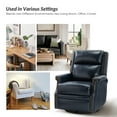 thumbnail image 6 of Genuine Leather Swivel Rocker Recliner Wingback Transitional Set of 2 Navy, 6 of 7