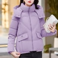 thumbnail image 2 of Fashion Plus Size Hooded Coats for Womens Winter Warm Casual Solid Color Long Sleeve Warm, 2 of 8