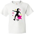 thumbnail image 3 of Inktastic Girl Playing Soccer- Pink and Yellow Stars Youth T-Shirt, 3 of 5