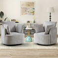 thumbnail image 6 of Bonzy Home 360° Swivel Accent Chair — Corduroy Barrel Chair with 3 Pillows, Round Armchair for Living Room & Bedroom, Gray, 6 of 8