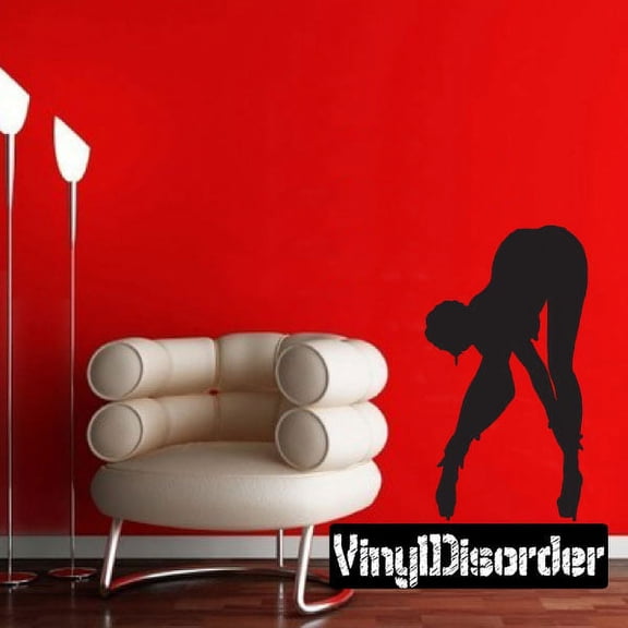 Stripper Fixing Heels Silhouette Decal - 36 Inches