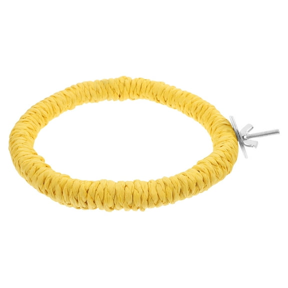 BESTYASH Parrot Perch Stand Bird Round Swing Paper Rope Yellow 1 Pcs