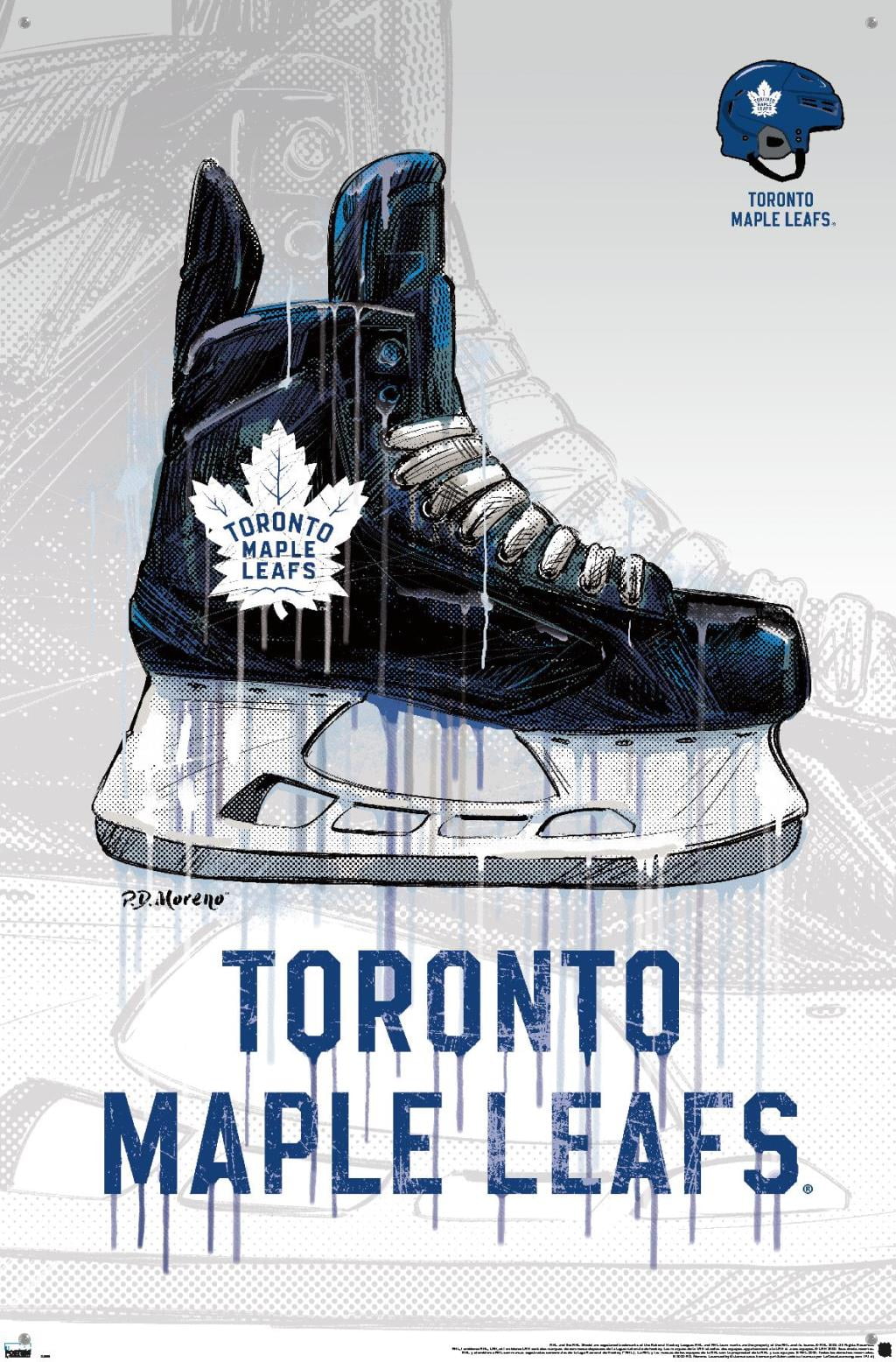 NHL Toronto Maple Leafs - Drip Skate 20 Wall Poster with Push Pins, 22.375" x 34"