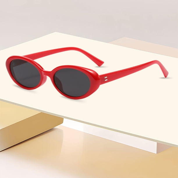 AJGRHE Retro Oval Sunglasses for Women Chic Cat Eye 90s  display picture 1