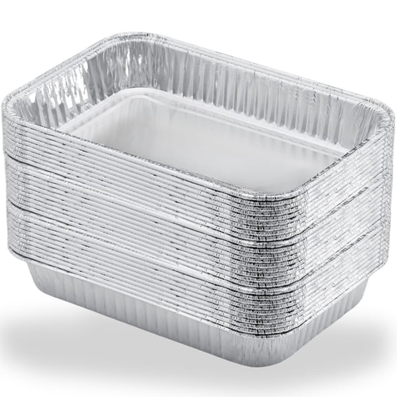 Disposable Aluminum Drip Pans for Grill – 20 Pcs Universal Replacement Grease Trays, Foil Liners for Weber Series, 8.6" x 6", Easy Cleanup