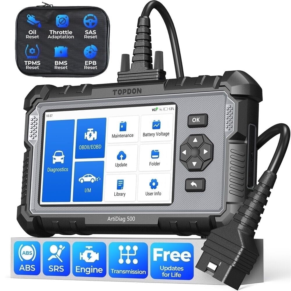 OBD2 Scanner TOPDON ArtiDiag500, Car Diagnostic Scanner, Engine ABS SRS Transmission CAN Diagnostic Full OBD2 Test, Lifetime Free Updates
