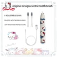 thumbnail image 2 of Sanrio-cepillo de dientes eléctrico Hello Kitty, 6 engranajes, onda de sonido ajustable, protector de goma de pelo suave, portátil, batería de larga duración, regalo de amigo, 2 of 4