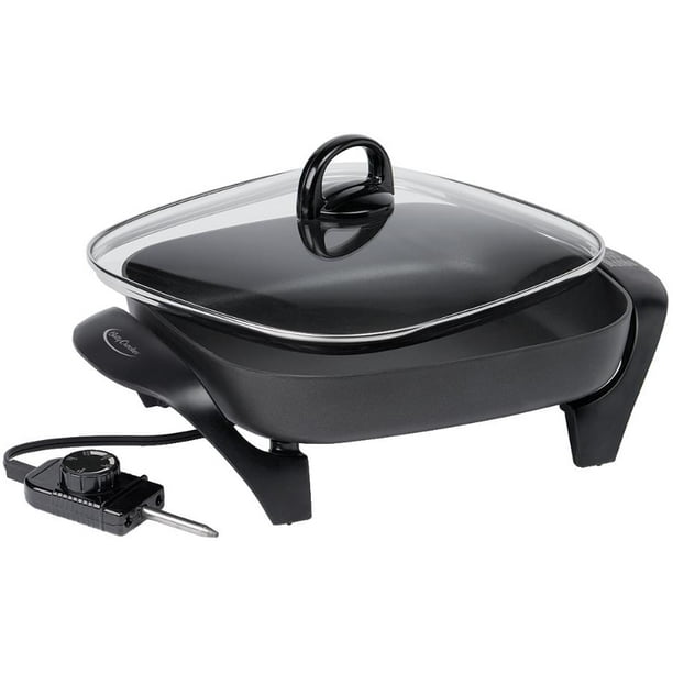 Square Deep Non-Stick Electric Skillet with Glass Lid - 12