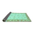 thumbnail image 2 of Ahgly Company Indoor Round Oriental Turquoise Blue Modern Area Rugs, 5' Round, 2 of 4