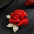 thumbnail image 5 of Elegant Red Rose Flower Brooch Pin Exquisite Floral Lapel Pin For Suits Coats Jackets Women Home Decor Decorative Accessory, 5 of 8