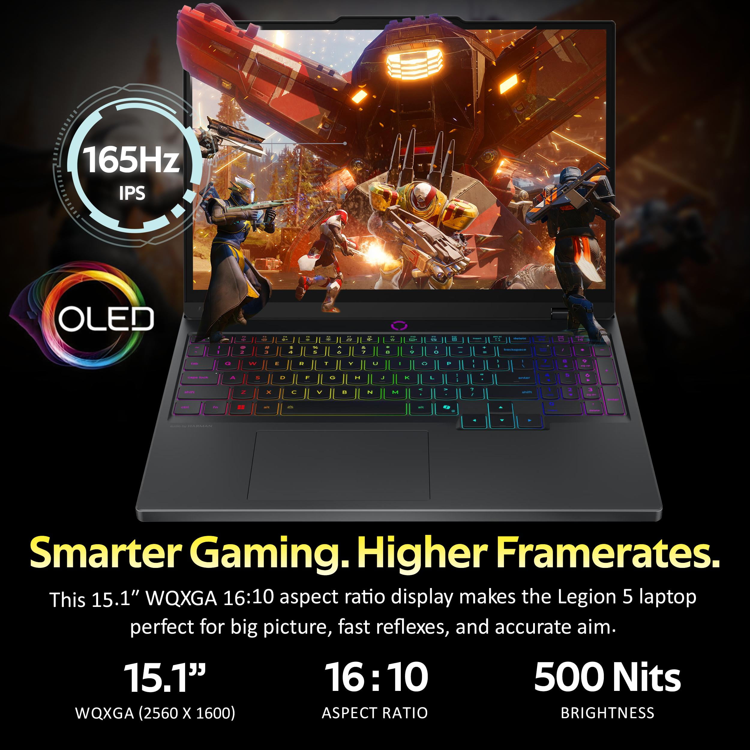 Lenovo Legion 5 15.1" WQXGA 165Hz Gaming Laptop, Intel i9 14900HX, 32GB DDR5, 1TB PCIe SSD, GeForce RTX 5070 8GB GDDR7, 24-Zone RGB Backlit Keyboard, Win 11, Black, 1TB Docking Station Set