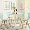 thumbnail image 2 of Modway Whirl Round MDF Wood Steel and Birchwood Dining Table in White, 2 of 4