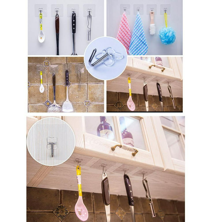 10Sets Double Sided Adhesive Wall Utility Hooks Hanger Hooks Suction Cup  Sucker✿
