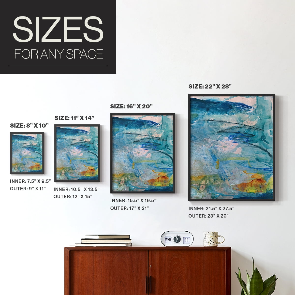 Spring Winds V in Black Solid Wood 16 x 20 Framed Print