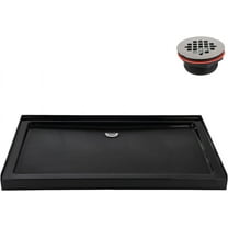 Streamline NT-2261-36BL-RH 36 in. x 36 in. Corner Acrylic Shower Base in Glossy Black with Right Hand Drain, ABS Drain Included