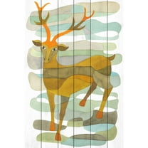 Marmont Hill "Stag" by Yolanta Gawlik Painting Print on White Wood