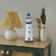 thumbnail image 2 of Farol de vela LED con forma de faro, estilo mediterráneo, portavelas de hierro para muebles de escritorio, decoración del hogar, 2 of 6