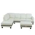 thumbnail image 7 of MAYEERTY PU Synthetic Leather 3-Piece Couch Living Room Sofa Set，White And Black, 7 of 7