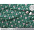 thumbnail image 3 of Soimoi Poly Georgette Tissu Quadrillé Design, Feuilles & Imprimé Floral Rose par Yard 52 Pouces de Large, 3 of 3