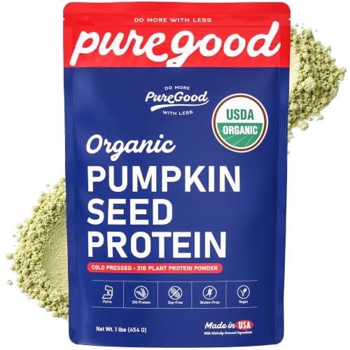 PureGood Organic Pumpkin Seed Protein Powder, 1 lb, Cold Pressed