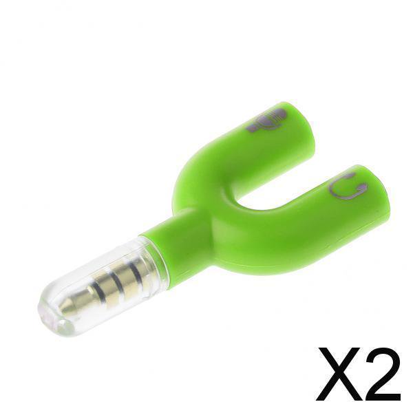 Paquete de 2 adaptadores divisores de cable auxiliar de audio de 3,5 mm Hugo