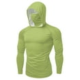 thumbnail image 2 of Stamzod Summer Rash Guard for Men Fshion Solid Color Long Sleeve Fishing Shirt Outdoor Casual Sun Protection Shirts for Men with Face Mask Green-1 XXL, 2 of 8