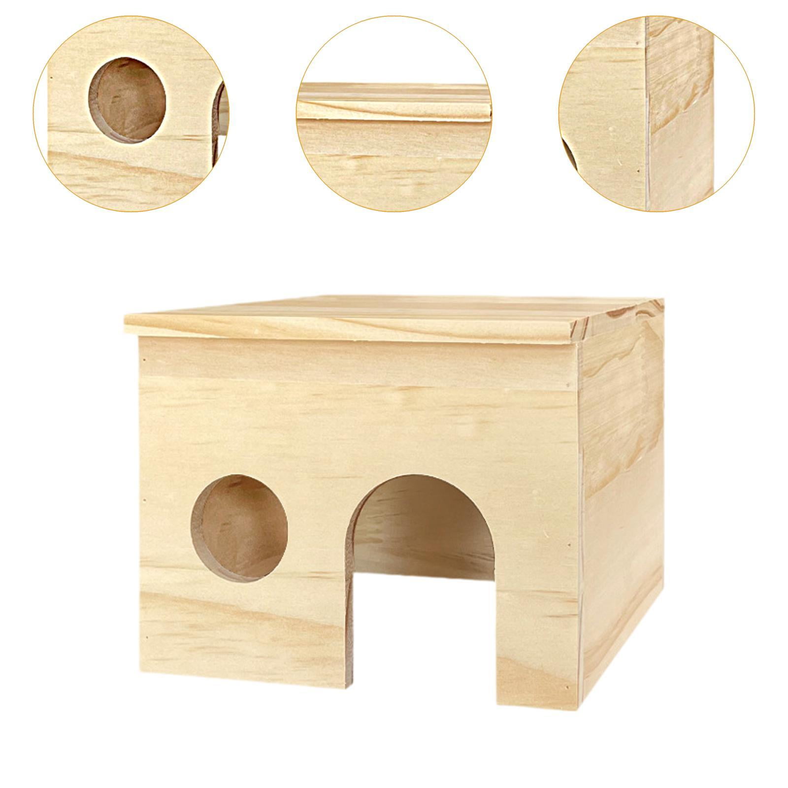 EHJRE Wooden Pet Toy House Chamber Landscaping Supplies Cabin Hamster Hut Habitat for Chinchilla Dwarf Hamster Mice Small Animals