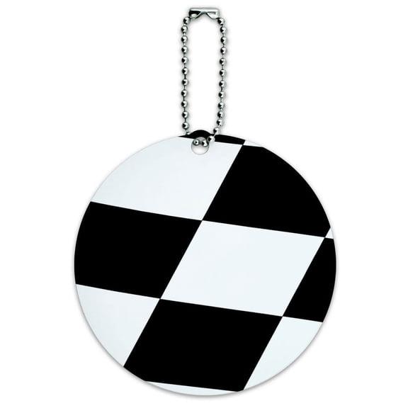 Graphics and More Checkered Flag Racing Round ID Card Luggage Tag