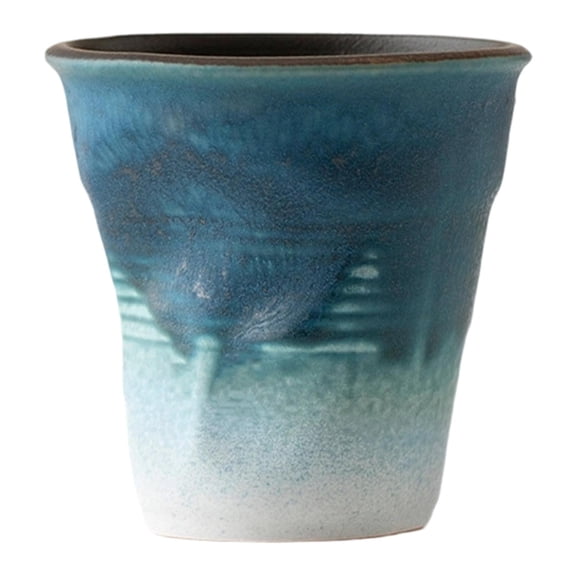 Coffee Mug Ceramic Latte Cup Pleated Design 90ml for Women Men Household Modern Cafe Use