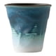 thumbnail image 1 of Taza de café de cerámica, taza para bebidas, taza de la mañana, regalo para el hogar, 3.04 oz para club, caliente, frío Azul Blanco, 1 of 7