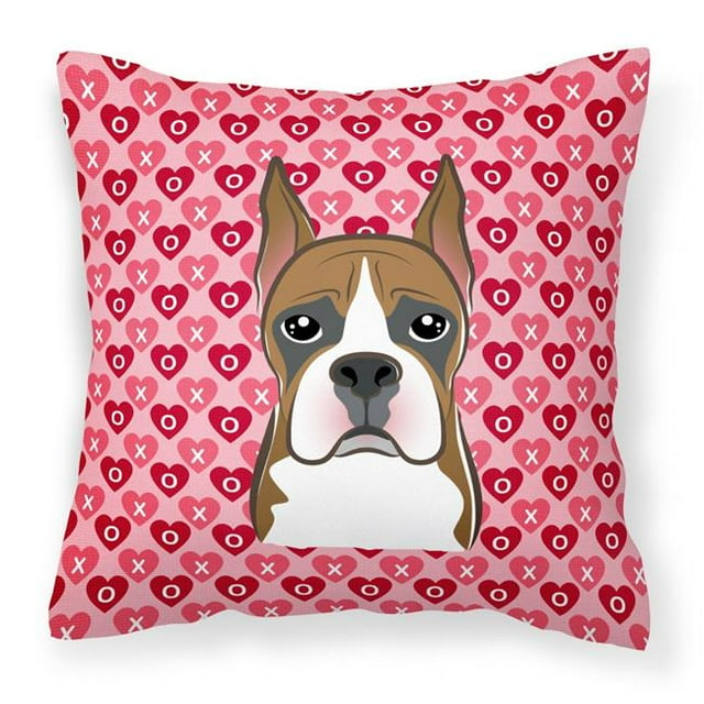 Carolines Treasures BB5293PW1818 Boxer Hearts Fabric Decorative Pillow